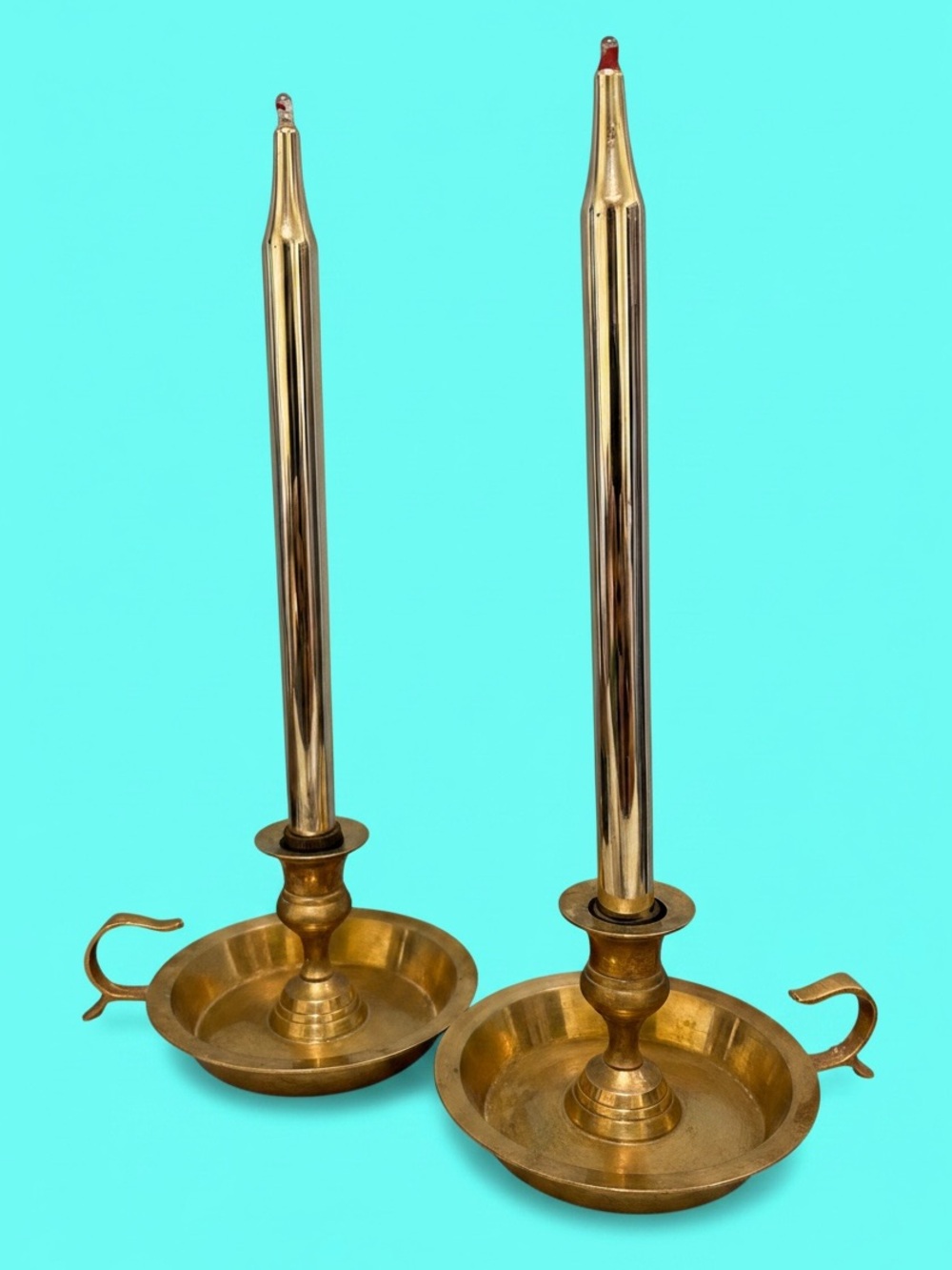 Vintage Mercury Glass Taper Candle Set of 2 (Candles ONLY)
